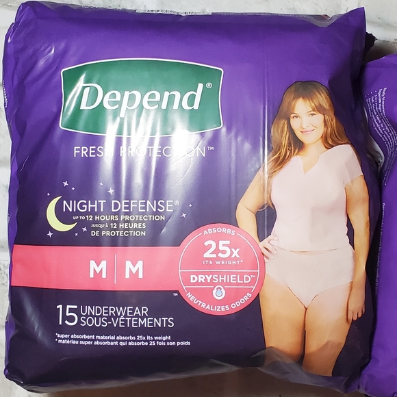 Depend Night Defense Overnight Incontinence Briefs for Women Size Small & Medium - Picture 2 of 4